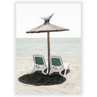 Plakat med 2 strandstole i solen