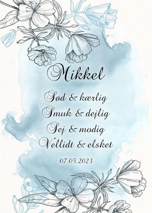 Plakat med tekst og blomster 2