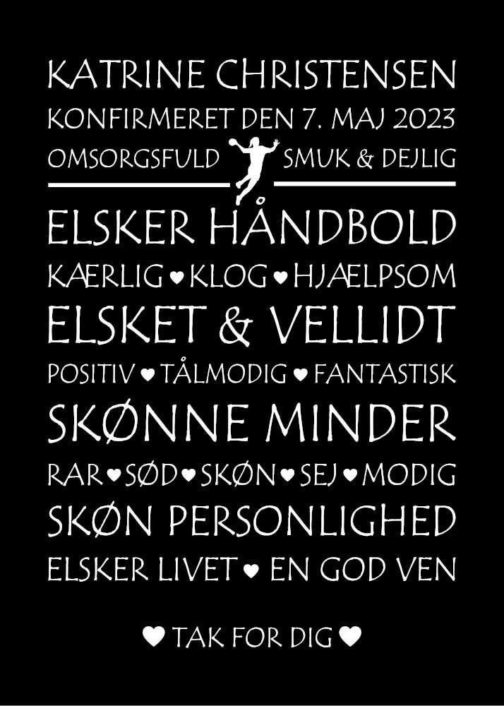 Konfirmations plakat - Håndbold