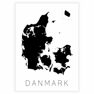 Plakat - Danmarkskort 