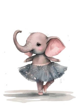 Plakat - Ballerina elefant