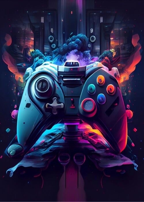 Cyberpunk plakat - Gaming controller