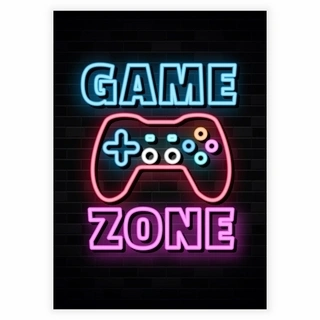 Game Zone Neon Plakat