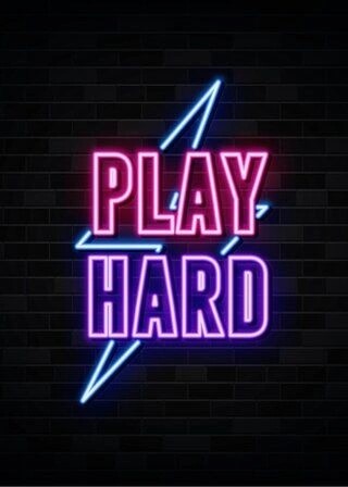 Play Hard Neon Plakat