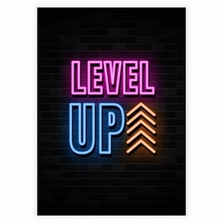 Level Neon Gaming Plakat