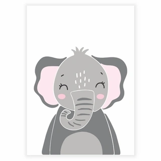 Elefant - Børneplakat