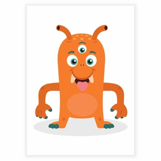 Orange monster - Børneplakat