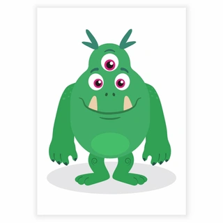 Grøn monster - Børneplakat
