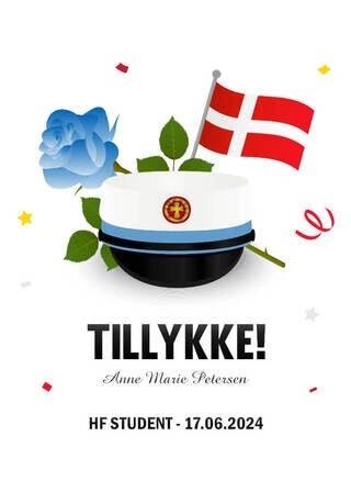 Tillykke HF Student - Plakat