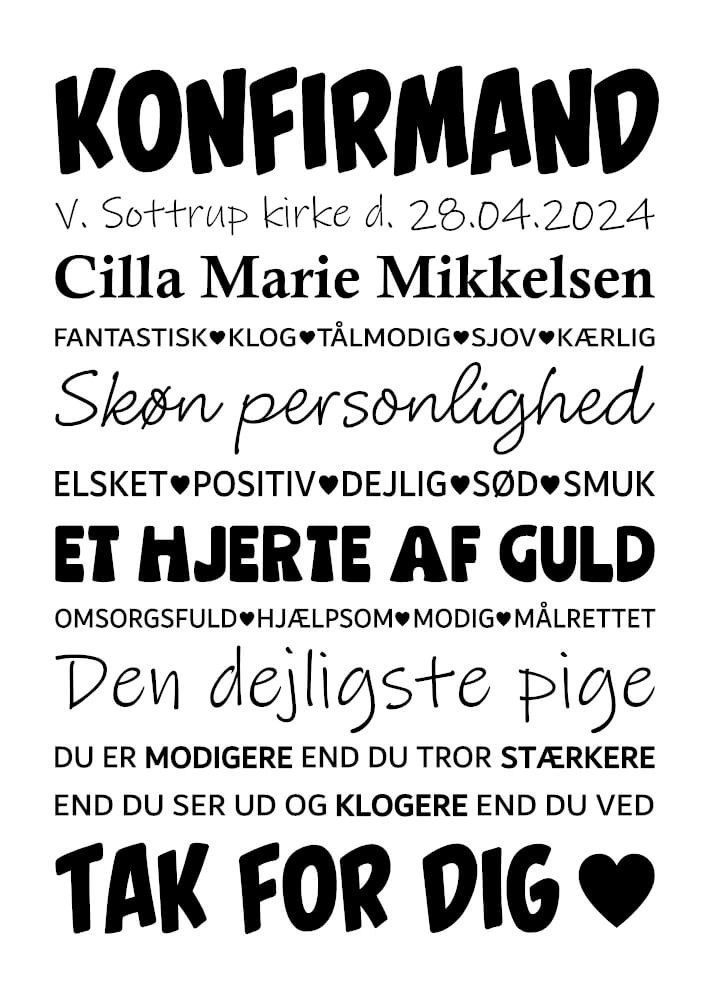 Den dejligste pige konfirmations plakat