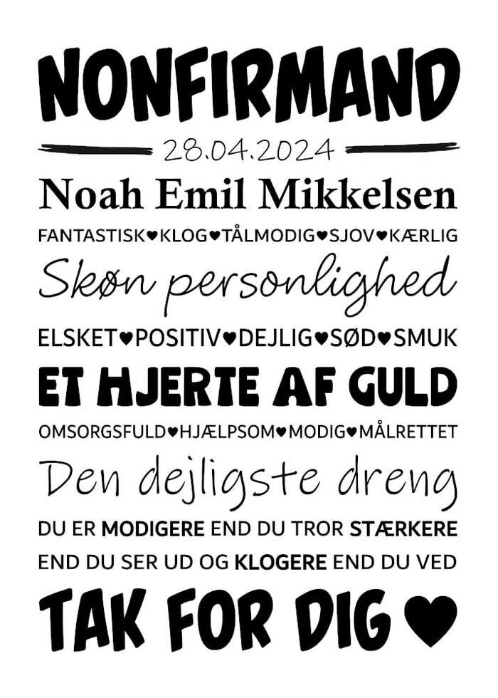 Den dejligste dreng nonfirmand plakat