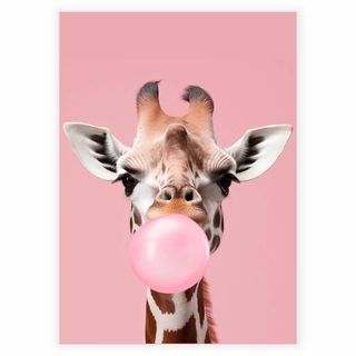 Giraf med tyggegummi - Plakat 