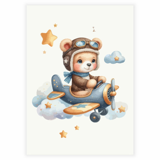 Bamse piloten med sky og stjerne - Plakat