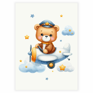 Bamse piloten med stjerner - Plakat