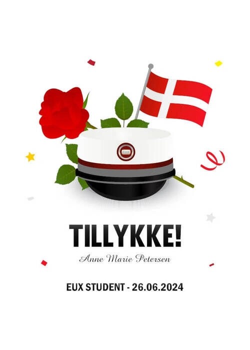 Tillykke EUX Student - Plakat