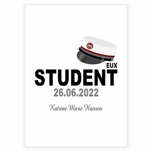 Plakat med studenterhue EUX