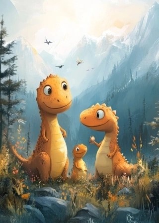 To dinosaurer i naturen - Plakat