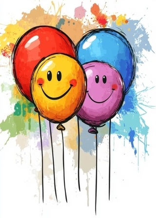 Plakat Smiley balloner