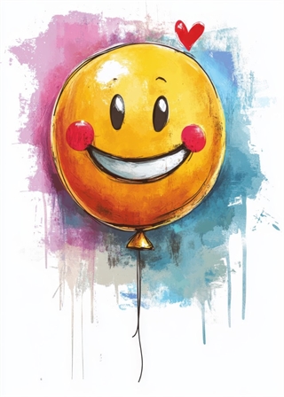 Plakat Smiley ballon