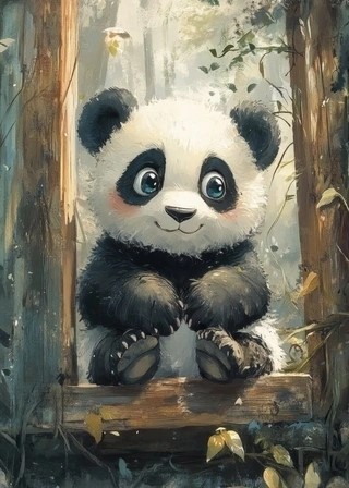 Panda i skoven - Plakat