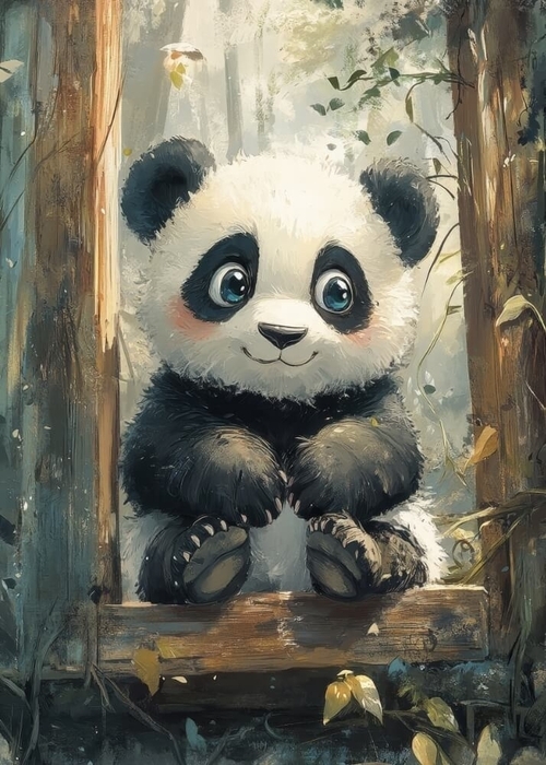 Panda i skoven - Plakat