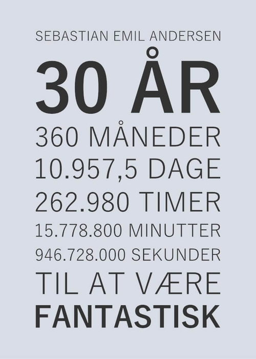 30 års fødselsdags plakat