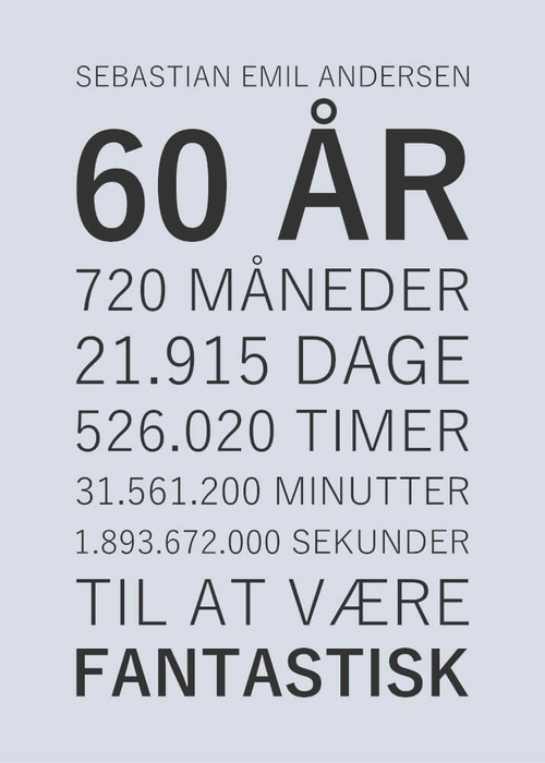 60 års fødselsdags plakat