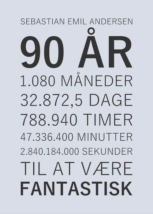 90 års fødselsdags plakat