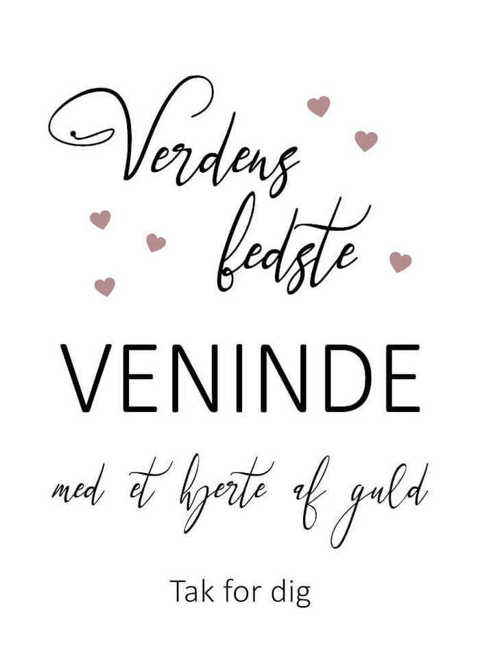 Plakat til verdens bedste veninde