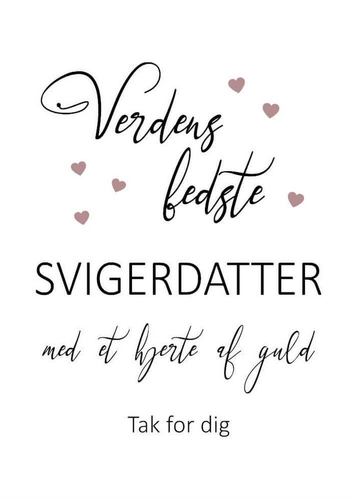 Plakat til verdens bedste svigerdatter