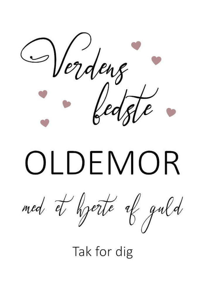 Plakat til verdens bedste oldemor