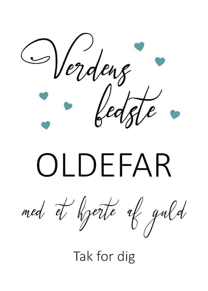 Plakat til verdens bedste oldefar