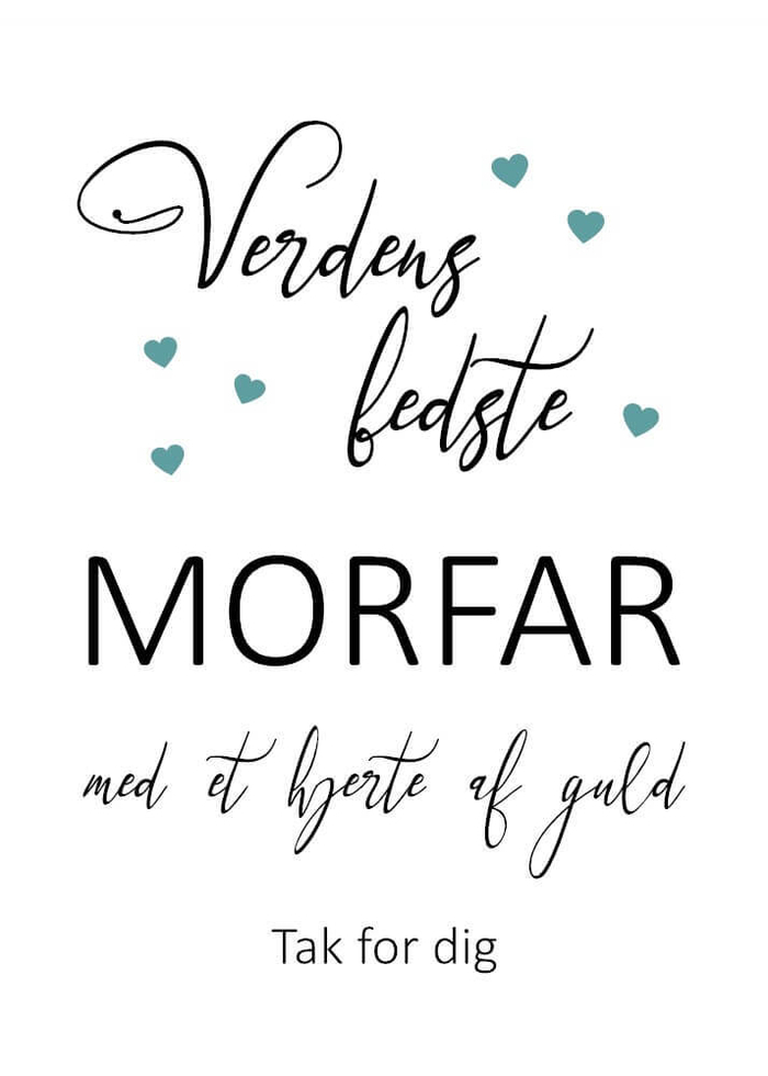 Plakat til verdens bedste morfar