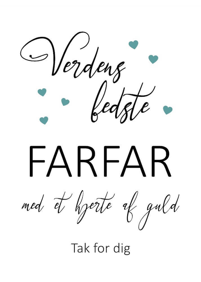 Plakat til verdens bedste farfar