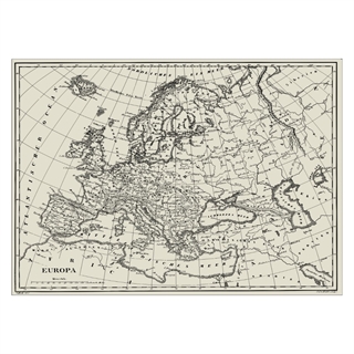 Plakat med historisk Europakort fra 1851