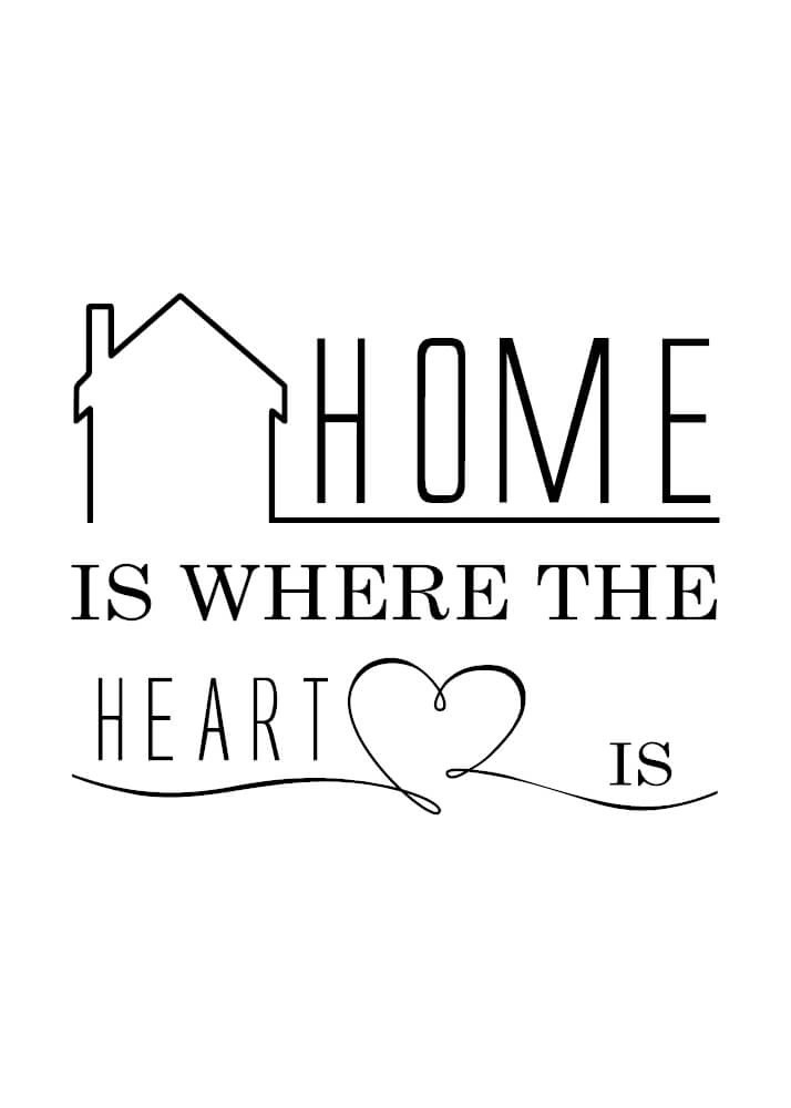 Plakat med teksten-Home is where you hards is.