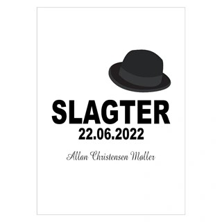Plakat med en slagter erhvervs hue