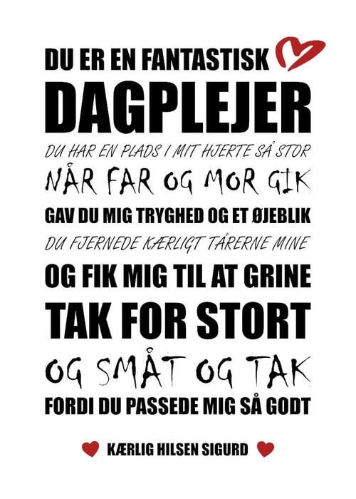 Plakat - En fantastisk dagplejer