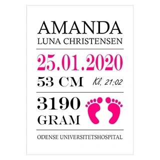 Få denne flotte fødselsBørneplakat til piger