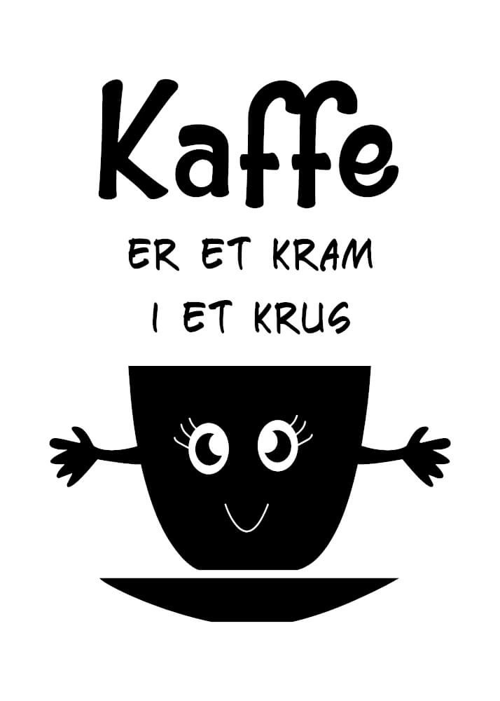 Plakat - Kaffe er et kram i et krus