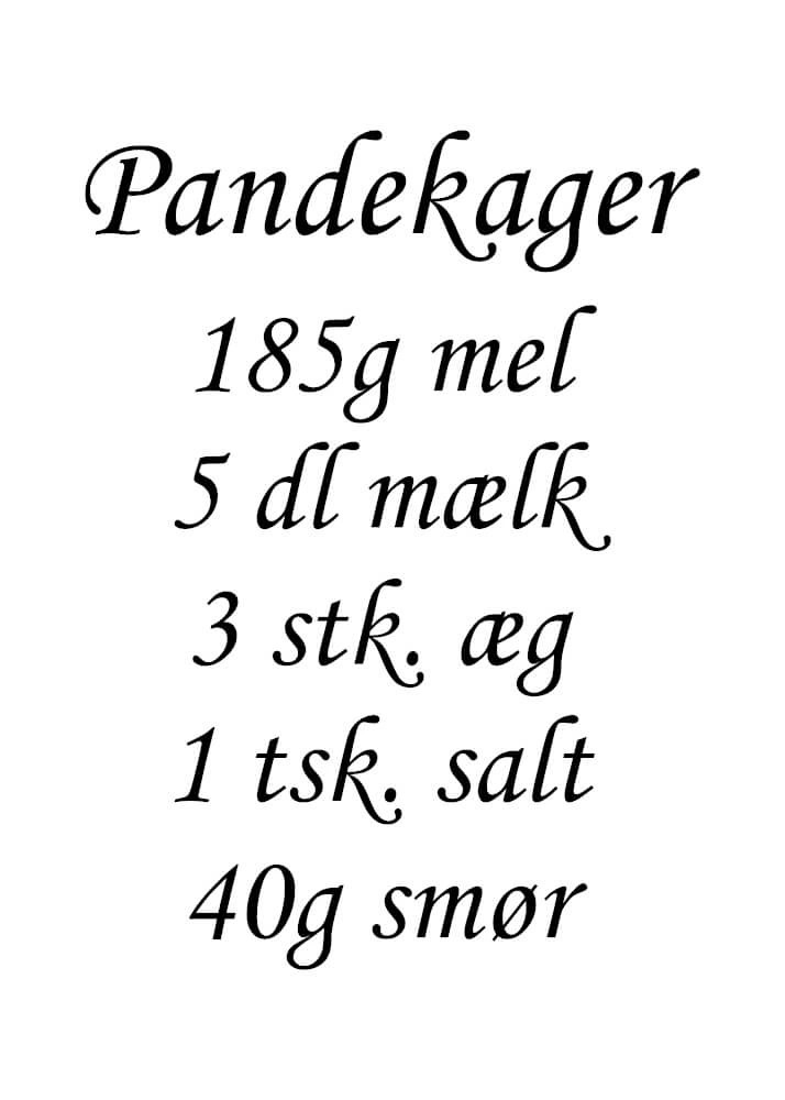 Plakat - Med pandekage opskrift