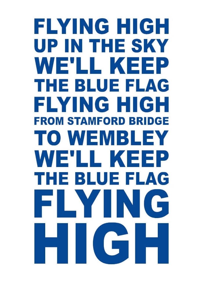 Plakat med Chelsea F.C. tekst Flying High