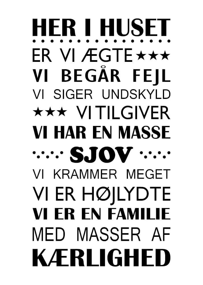 Plakat -  Husregel - Her i huset