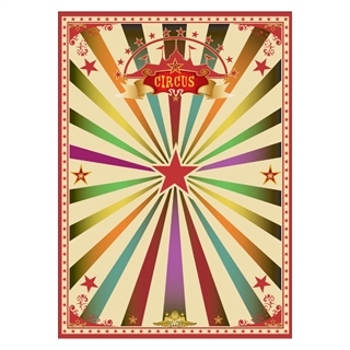 Plakat med cirkus i flotte farver