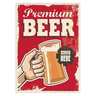 Retro plakat med tekst Premium beer