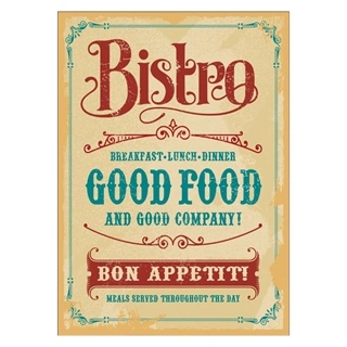 Plakat med tekst til Bistro good food 