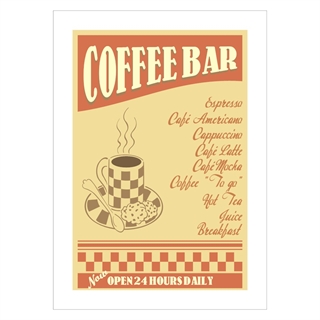 Plakat med retro Coffee bar