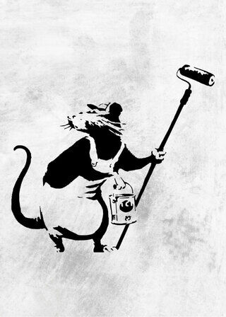 Banksy - Malende rotte Plakat