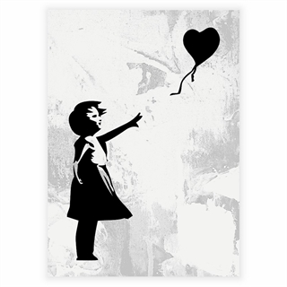 Plakat pige med ballon af Banksy