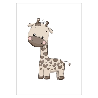 Børneplakat med cute girafunge stående